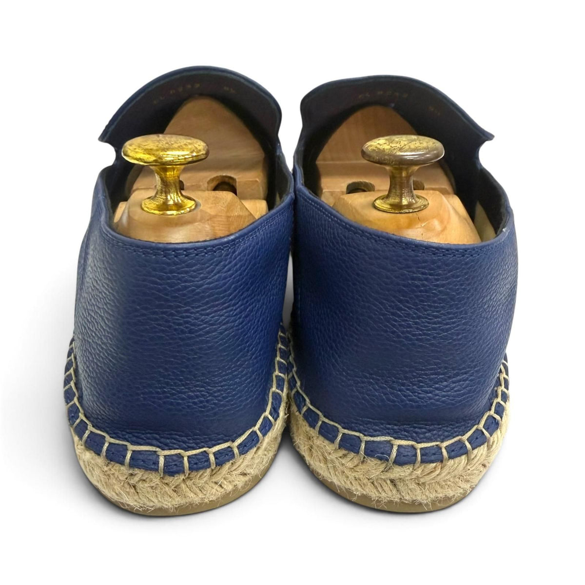 Louis Vuitton Leather Monogram Logo Embroidery Espadrilles Slip-on Navy 8.5 — view 4