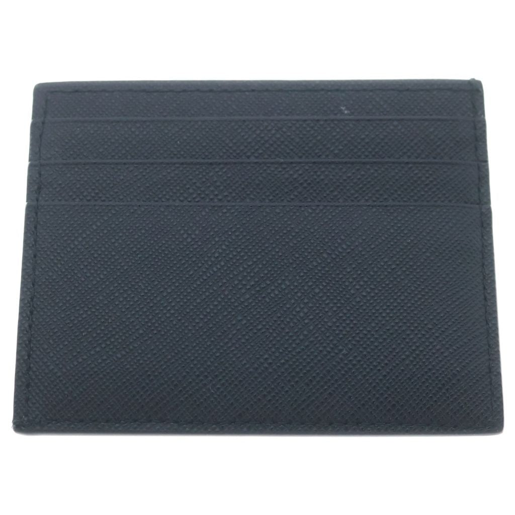 Prada Saffiano Triangle Logo Card Case Black — view 2