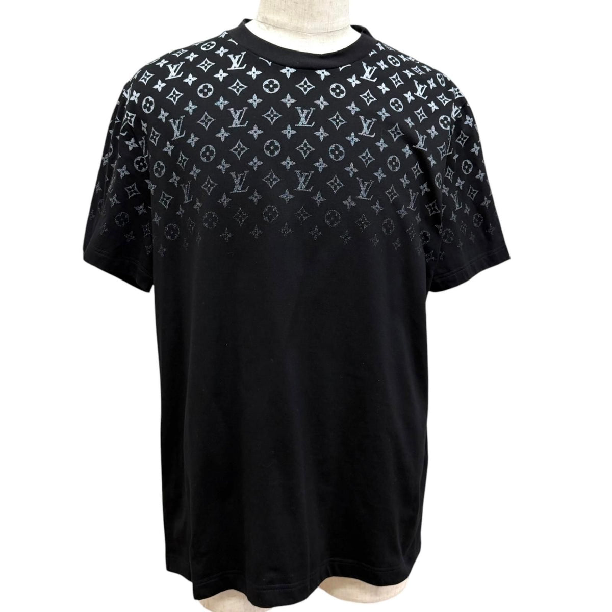 Louis Vuitton Monogram Gradient Cotton Short Sleeve T-Shirt Black XL