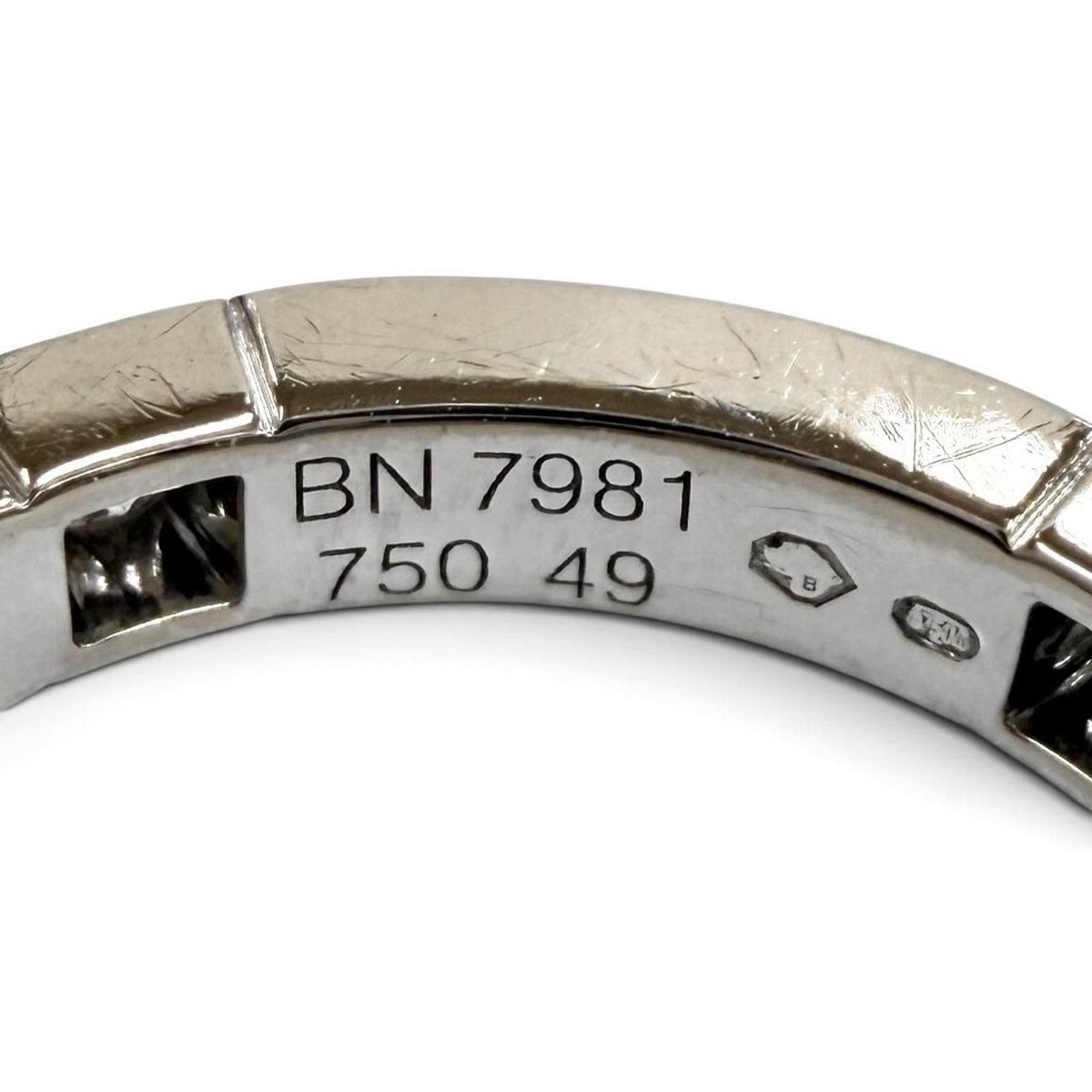 Cartier Lanieres 750 Diamond Logo Half Ring White Gold — view 6