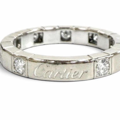 Cartier Lanieres 750 Diamond Logo Half Ring White Gold — view 5