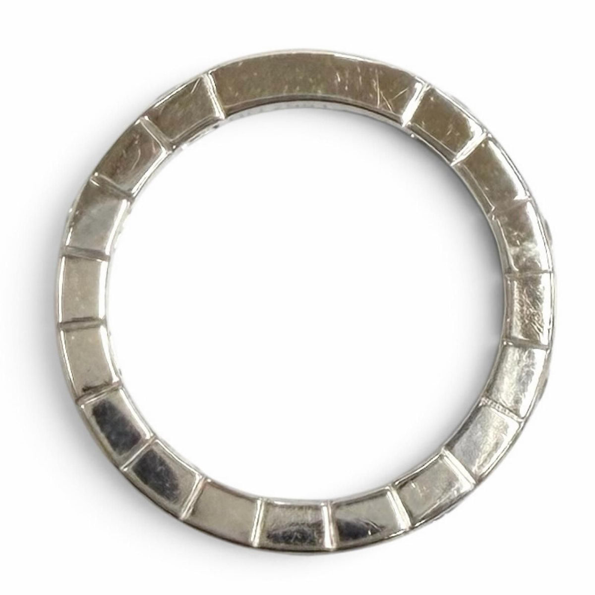 Cartier Lanieres 750 Diamond Logo Half Ring White Gold — view 4