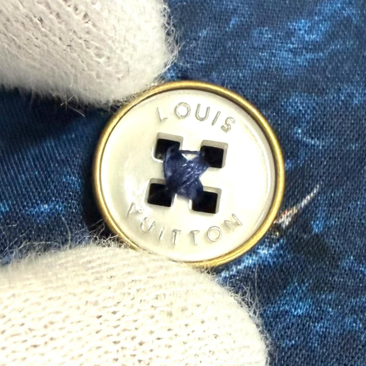 Louis Vuitton Print Monogram Short Sleeve Shirt Blue — view 5