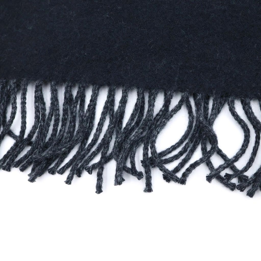 Hermes Carre en Boucles Scarf Boucle Noir Flannel Cashmere Fringe Black — view 2