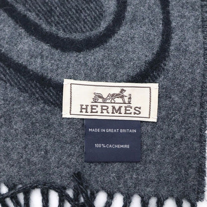 Hermes Carre en Boucles Scarf Boucle Noir Flannel Cashmere Fringe Black — view 5