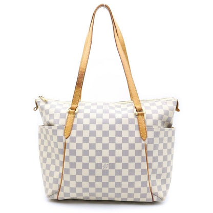 Louis Vuitton Damier Azur Totally MM Handbag Beige Leather