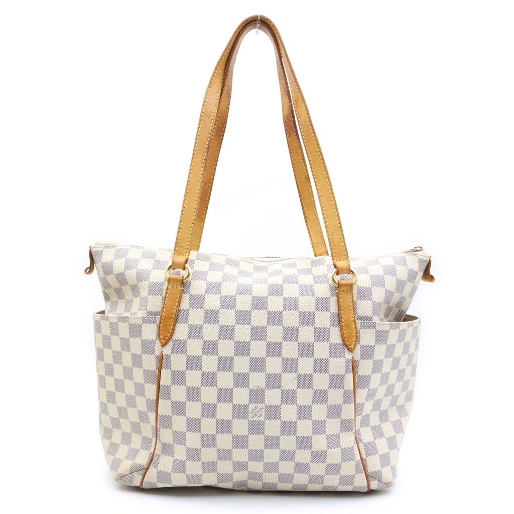 Louis Vuitton Damier Azur Totally MM Handbag Beige Leather — view 2