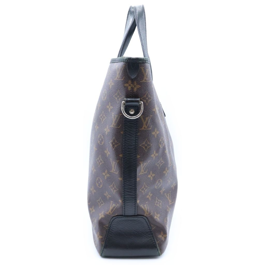 Louis Vuitton Monogram Macassar Kitan 2-Way Tote Bag Brown Black Leather Silver — view 3