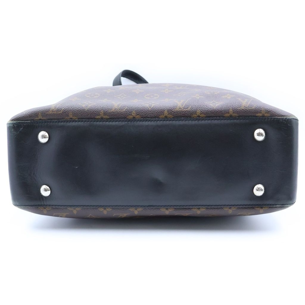 Louis Vuitton Monogram Macassar Kitan 2-Way Tote Bag Brown Black Leather Silver — view 4