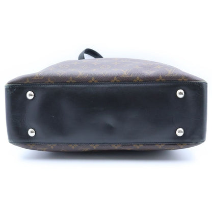 Louis Vuitton Monogram Macassar Kitan 2-Way Tote Bag Brown Black Leather Silver — view 4