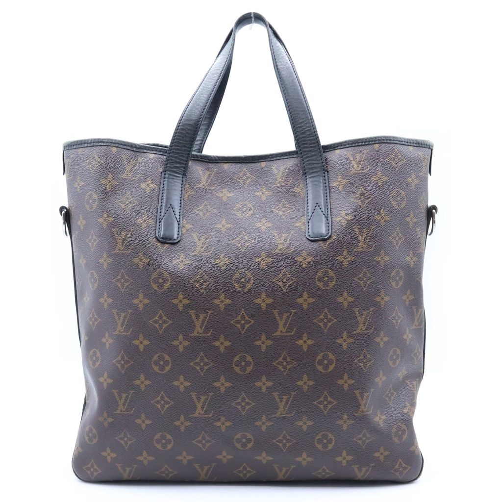 Louis Vuitton Monogram Macassar Kitan 2-Way Tote Bag Brown Black Leather Silver — view 2