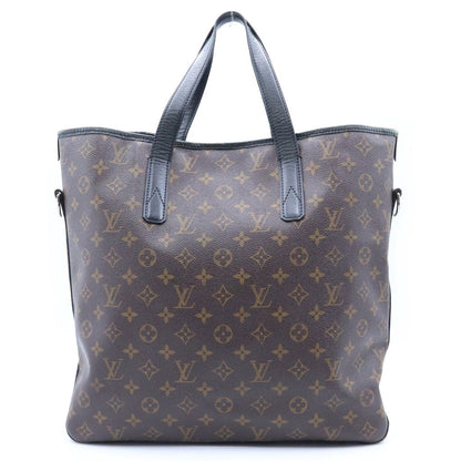 Louis Vuitton Monogram Macassar Kitan 2-Way Tote Bag Brown Black Leather Silver — view 2