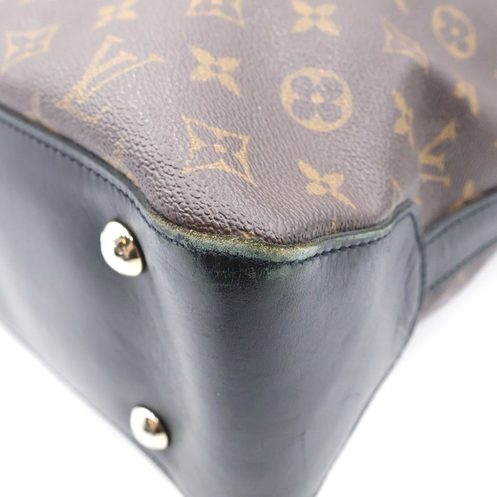 Louis Vuitton Monogram Macassar Kitan 2-Way Tote Bag Brown Black Leather Silver — view 5