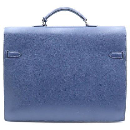Hermes Kelly Depeches 38 Handbag Business Bag Navy Epsom Silver — view 2