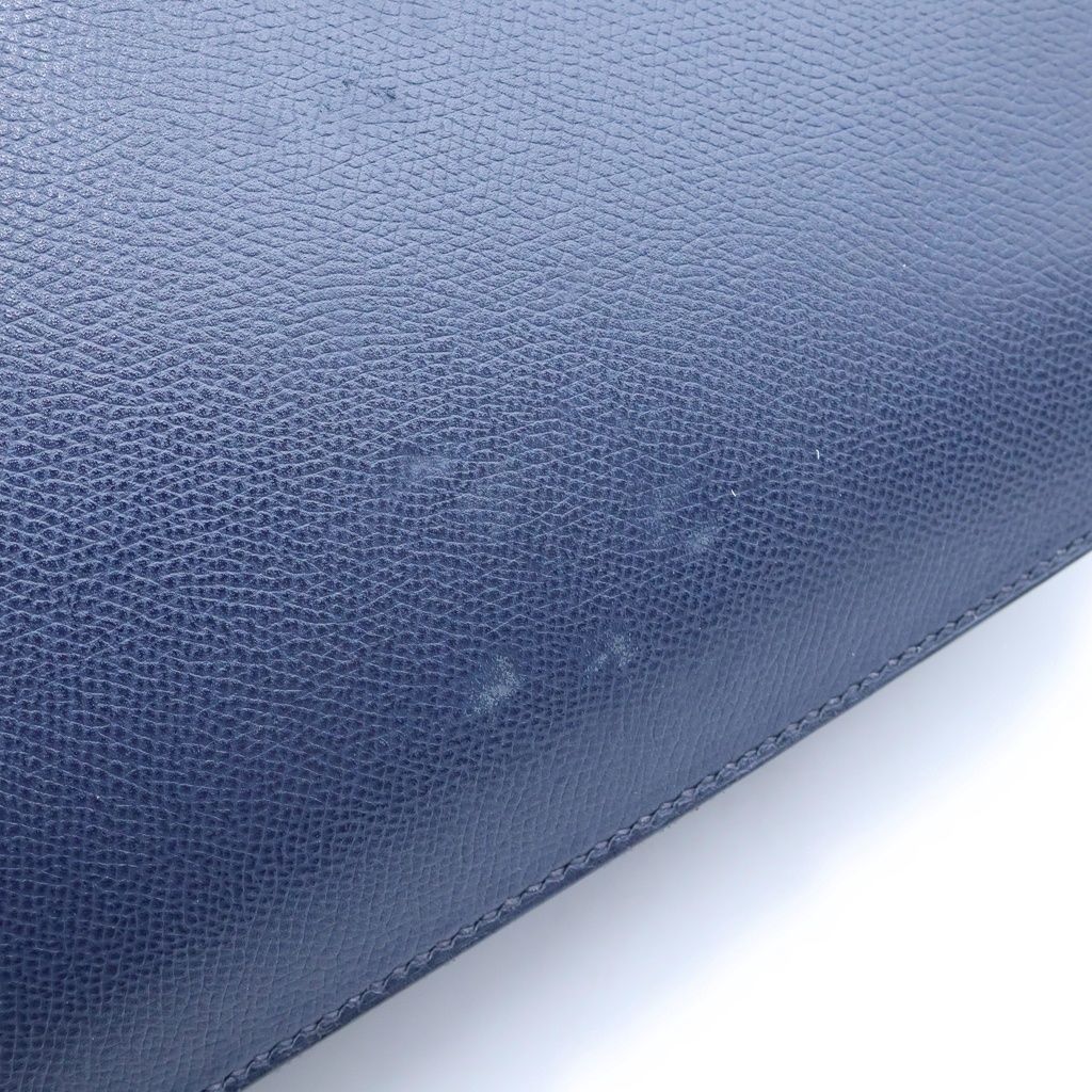 Hermes Kelly Depeches 38 Handbag Business Bag Navy Epsom Silver — view 6