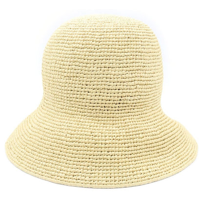 Prada Clochette Hat Letter Ring Logo Raffia Bucket Hat Beige — view 2