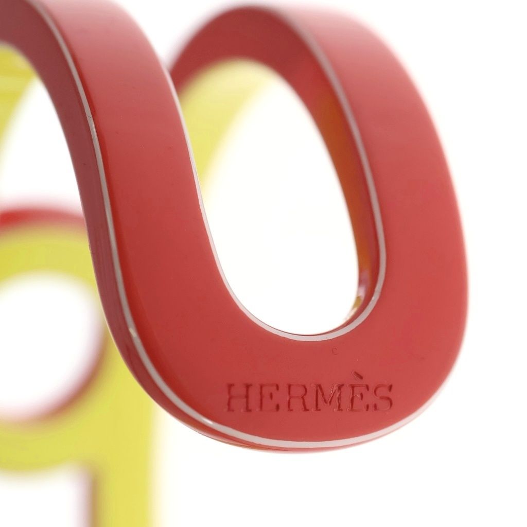 Hermes Lacquerwood Bangle Variation Orange Yellow Bracelet — view 5