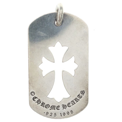 Chrome Hearts CO Cutout Cross Dog Tag Large Pendant Silver — view 2