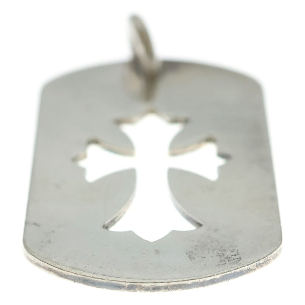 Chrome Hearts CO Cutout Cross Dog Tag Large Pendant Silver — view 5