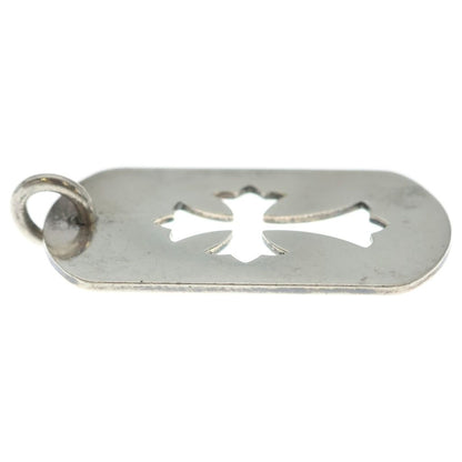 Chrome Hearts CO Cutout Cross Dog Tag Large Pendant Silver — view 4