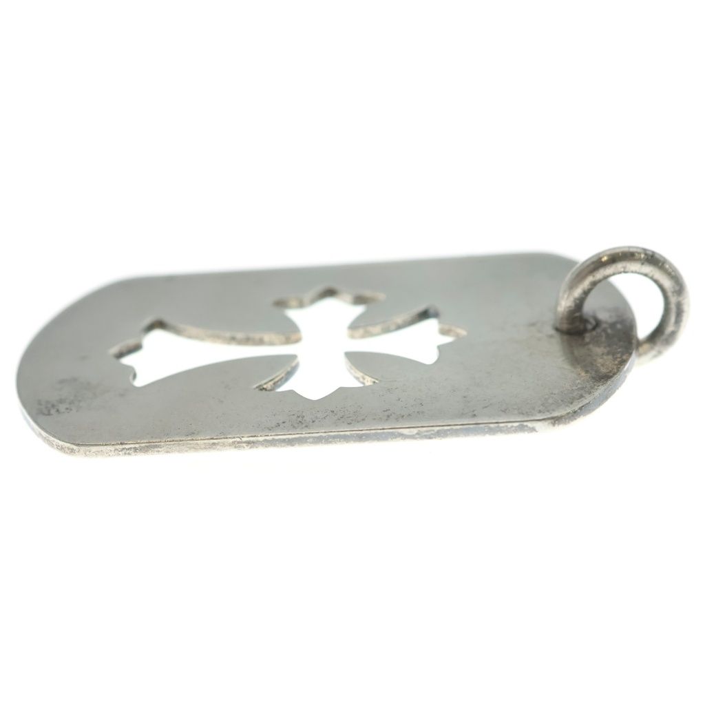 Chrome Hearts CO Cutout Cross Dog Tag Large Pendant Silver — view 3