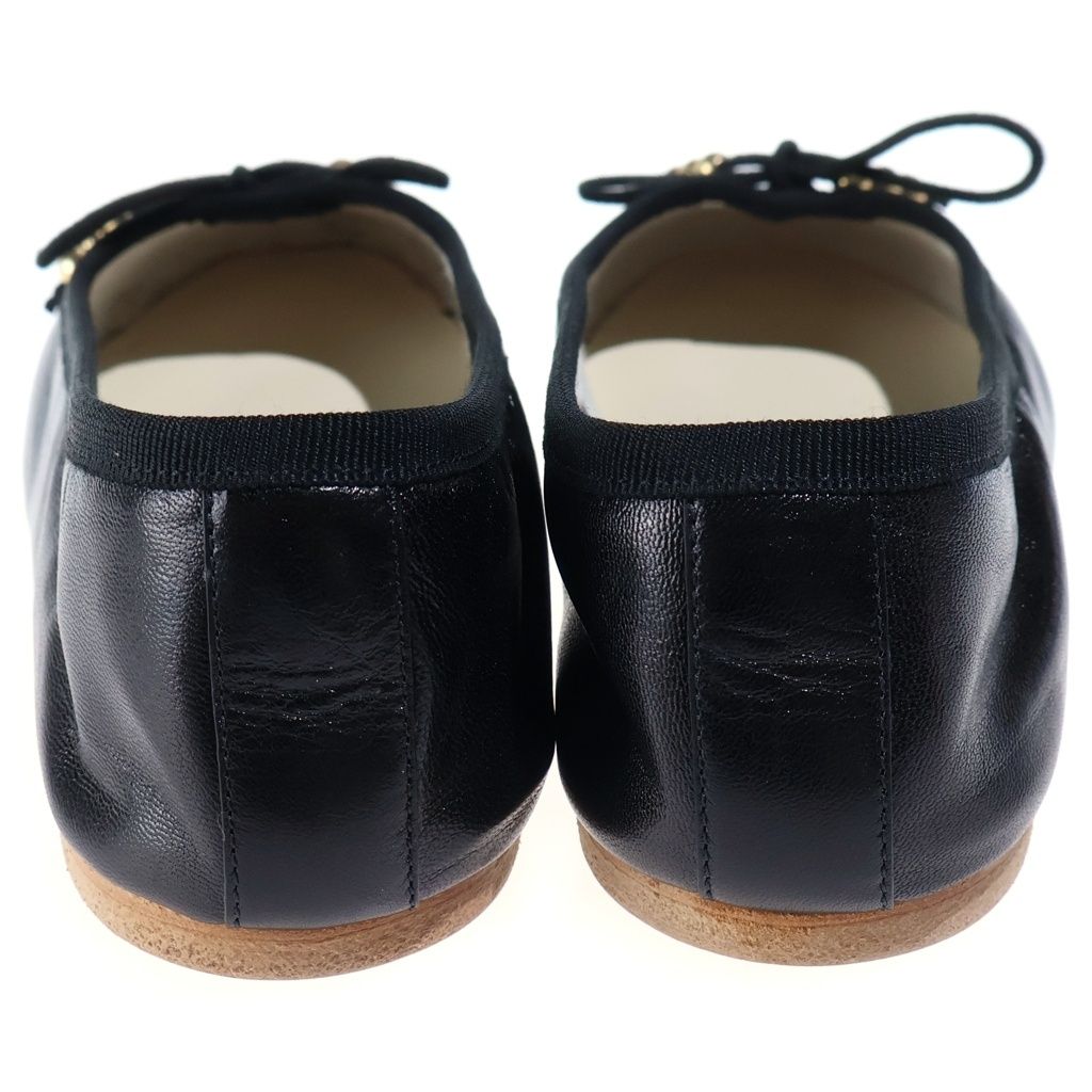 Celine Leather Flat Shoes Ballerina Pumps Black — view 3
