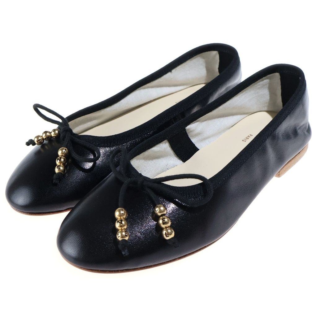 Celine Leather Flat Shoes Ballerina Pumps Black