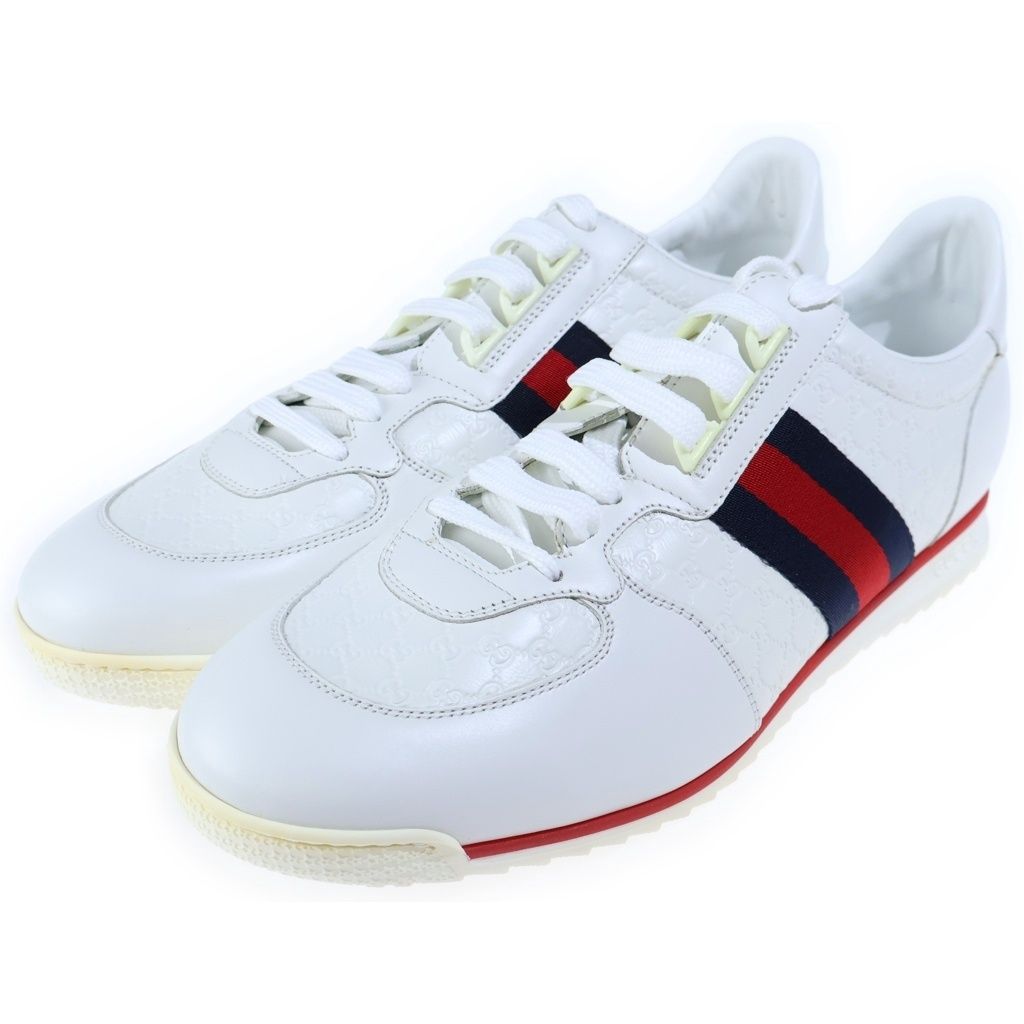Gucci Micro Guccissima Side Line Low-Top Sneakers Leather White — view 2