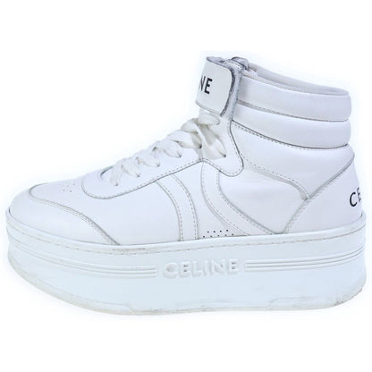 Celine Block Sneakers Thick Sole Low Cut Leather White