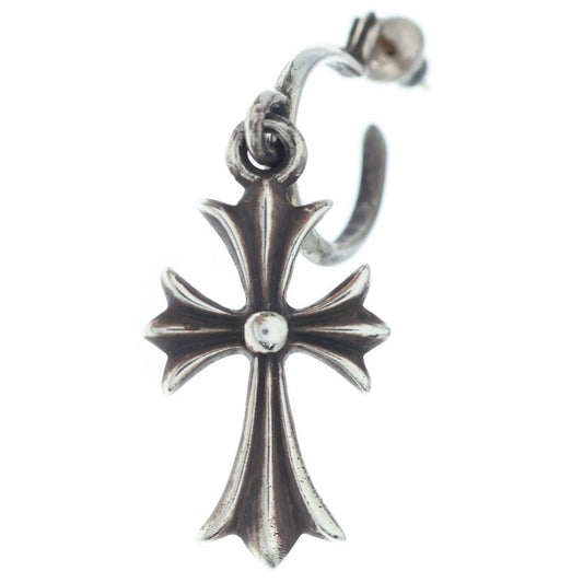 Chrome Hearts Tiny CH Cross Hoop Earrings Silver
