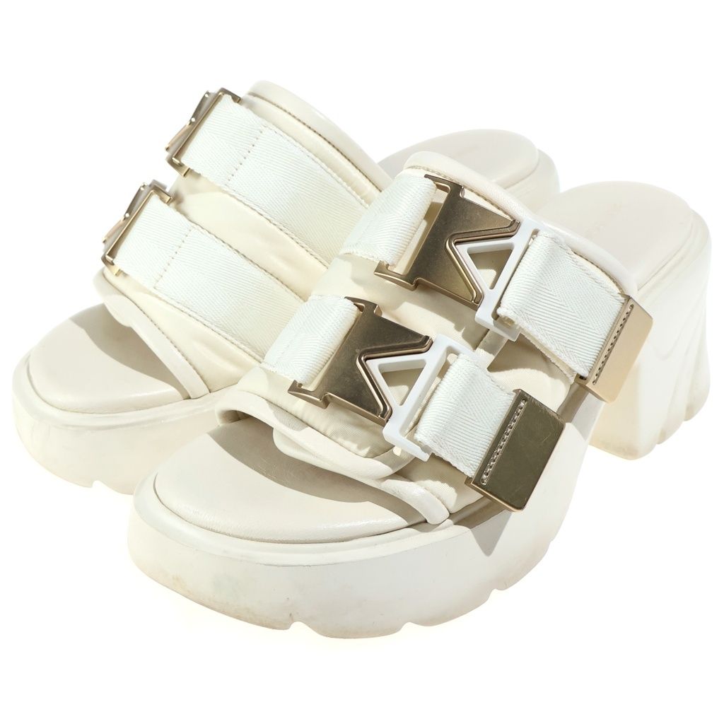 Bottega Veneta Double Belt Flash Flat Sandals Ivory