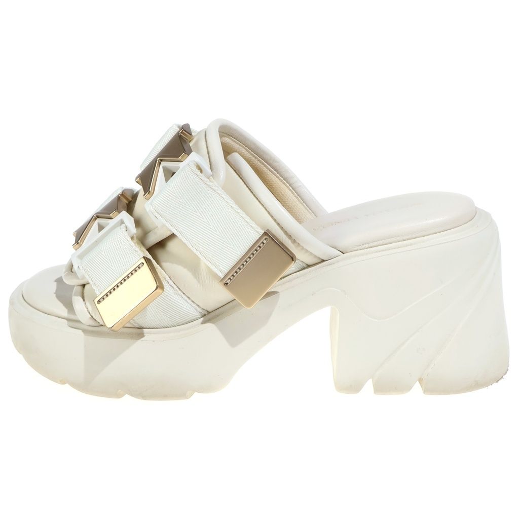 Bottega Veneta Double Belt Flash Flat Sandals Ivory — view 2
