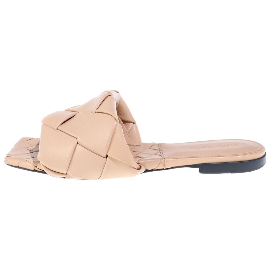 Bottega Veneta Lido Flat Sandals Intrecciato Beige — view 2