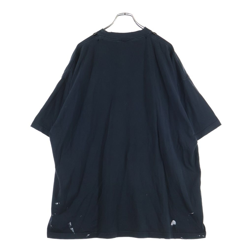 Balenciaga Metal Logo Crashed Tee Frontprintcrew Neck Short Sleeve Top T-Shirt — view 2