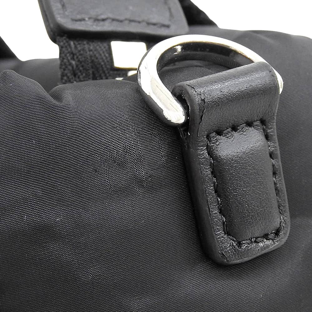 Moncler Micro Caradoc Nylon Metal Logo 2-Way Shoulder Handbag Black — view 6