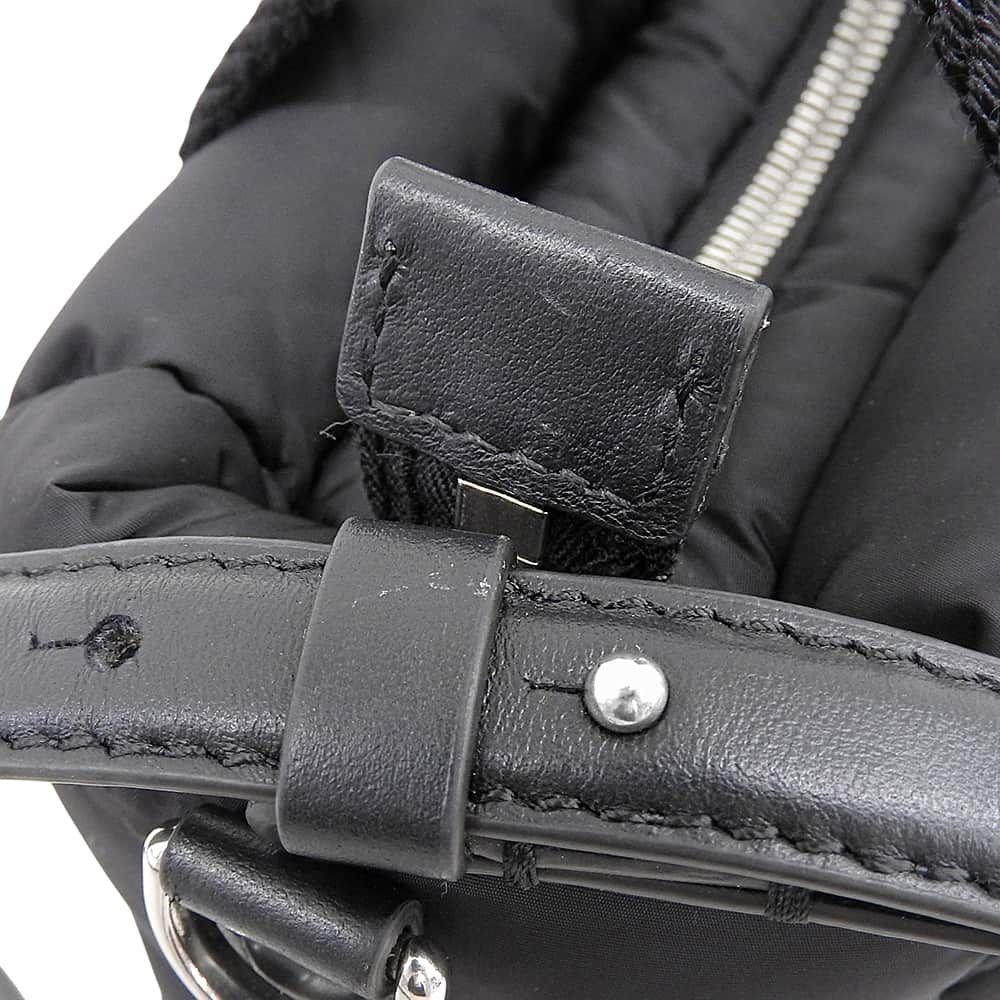 Moncler Micro Caradoc Nylon Metal Logo 2-Way Shoulder Handbag Black — view 7