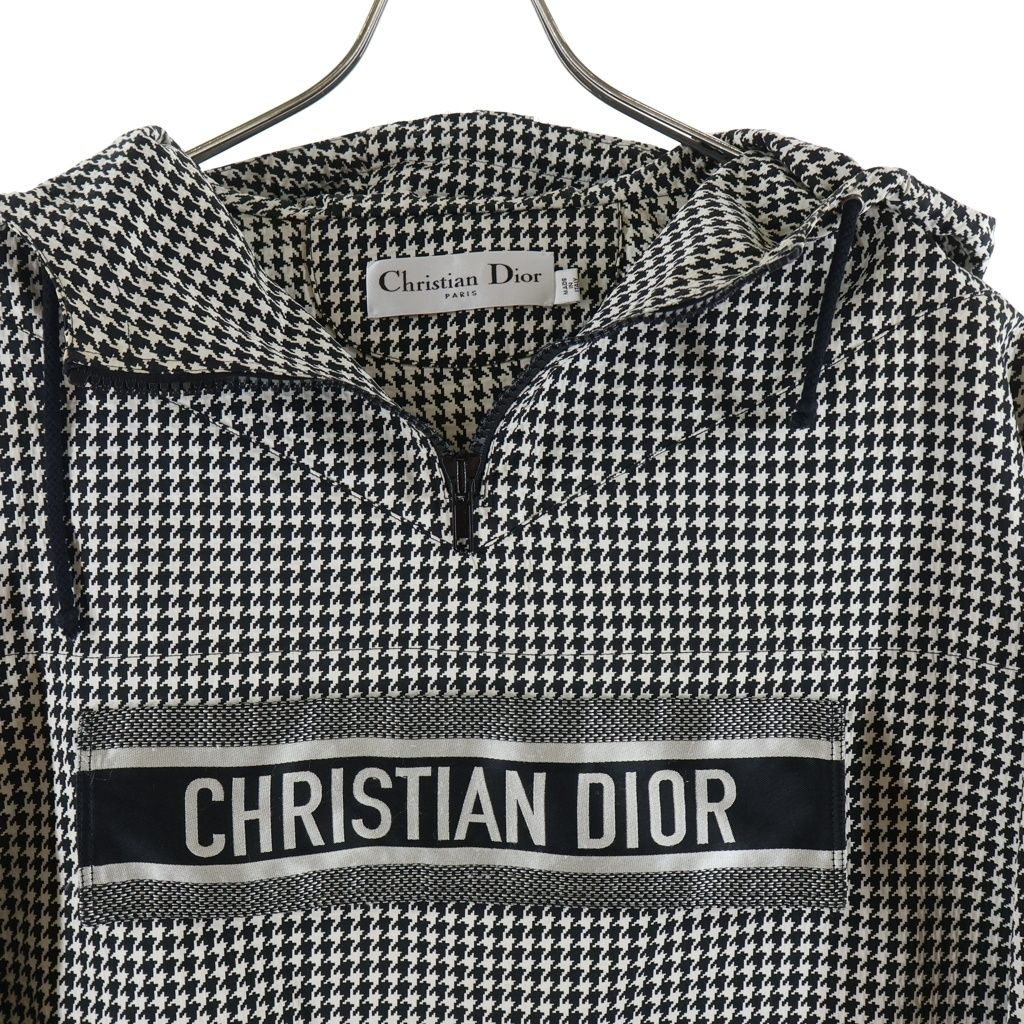 Dior Oblique Technical Taffeta Hoodie Anorak Jacket White Black — view 3