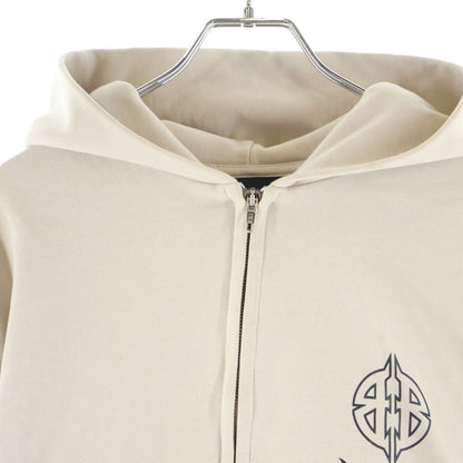 Balenciaga BB Metal Stencil Zip-up Hoodie BB Up Beige — view 3