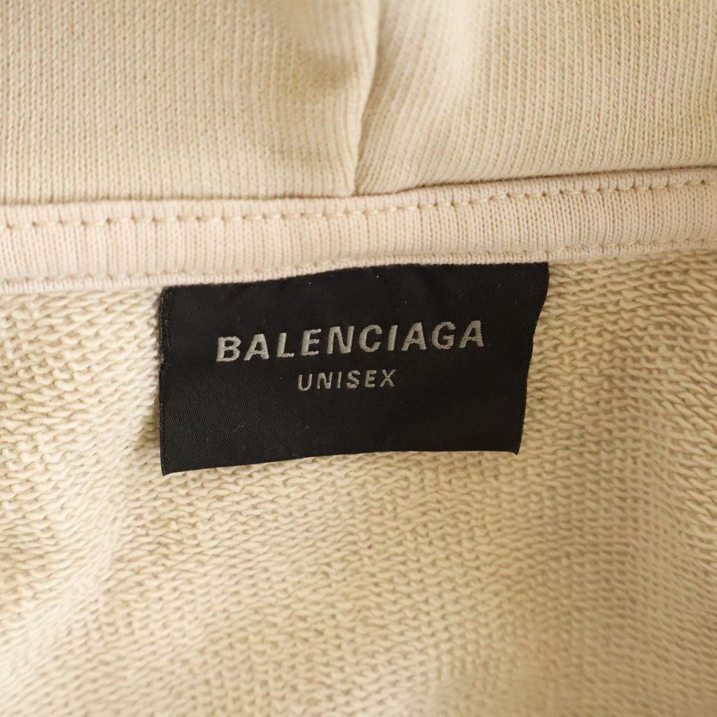 Balenciaga BB Metal Stencil Zip-up Hoodie BB Up Beige — view 6