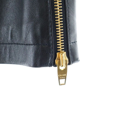 Celine Triomphe Leather Skirt Black — view 5