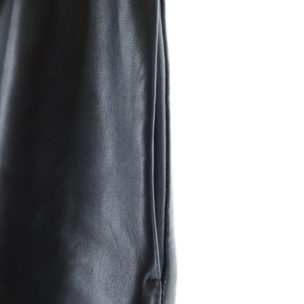 Celine Triomphe Leather Skirt Black — view 6