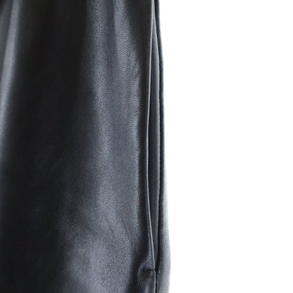 Celine Triomphe Leather Skirt Black — view 6