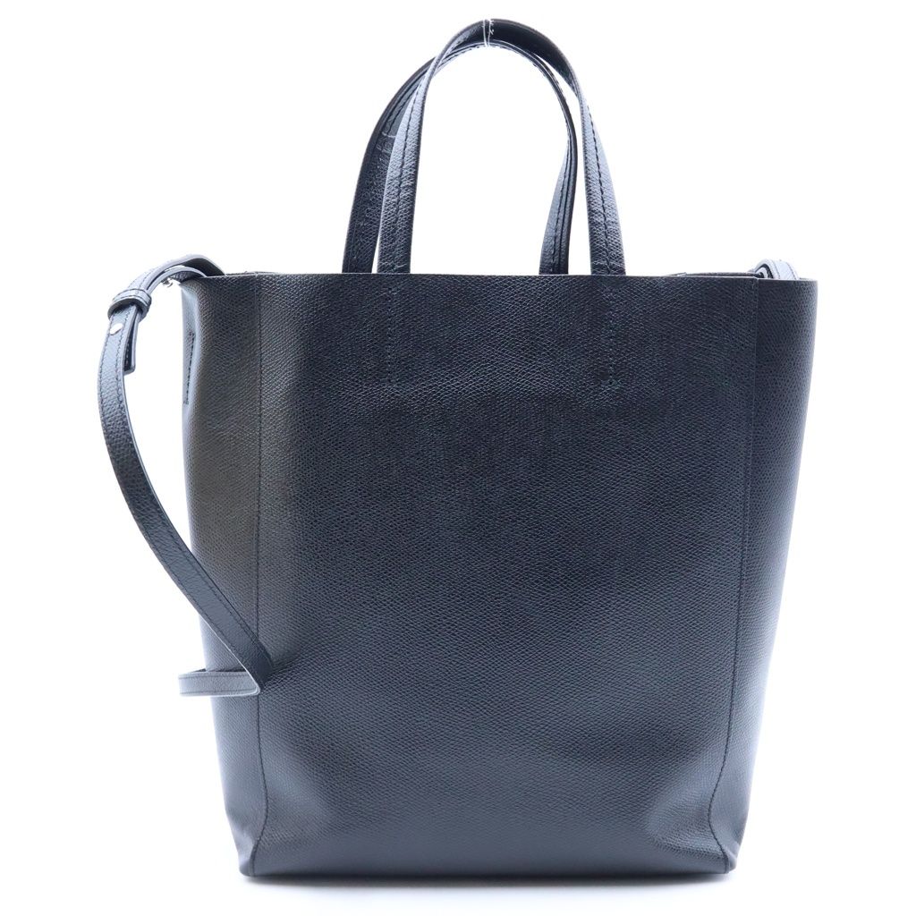 Celine Vertical Cabas Small 2-Way Shoulder Bag Tote Black Leather Silver — view 2