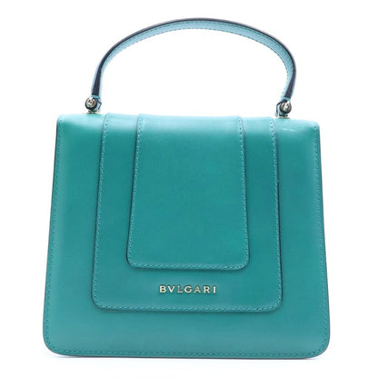 Bvlgari Serpenti Forever 2-Way Chain Shoulder Bag Green Leather Gold — view 2