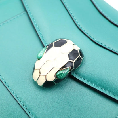 Bvlgari Serpenti Forever 2-Way Chain Shoulder Bag Green Leather Gold — view 6