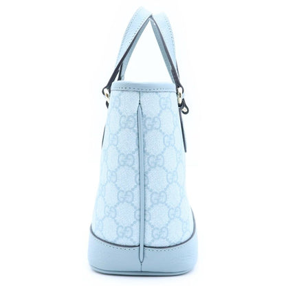 Gucci GG Supreme Ophidia Small 2-Way Shoulder Bag Tote Light Blue Leather Gold — view 3