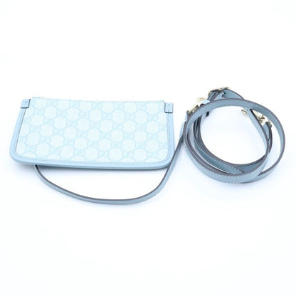 Gucci GG Supreme Ophidia Small 2-Way Shoulder Bag Tote Light Blue Leather Gold — view 8