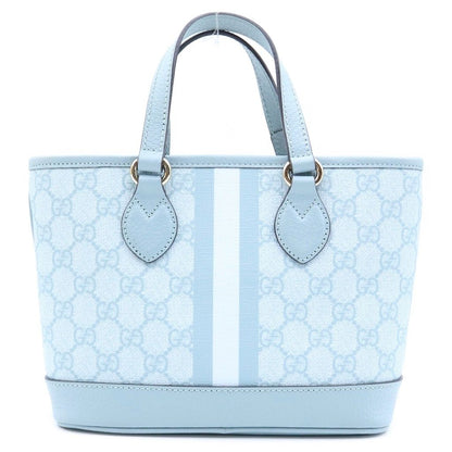 Gucci GG Supreme Ophidia Small 2-Way Shoulder Bag Tote Light Blue Leather Gold — view 2