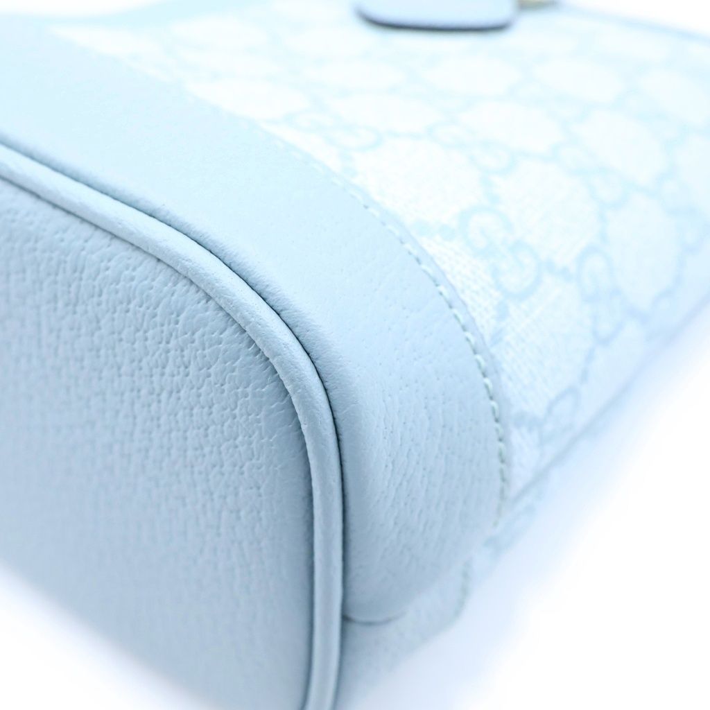 Gucci GG Supreme Ophidia Small 2-Way Shoulder Bag Tote Light Blue Leather Gold — view 5