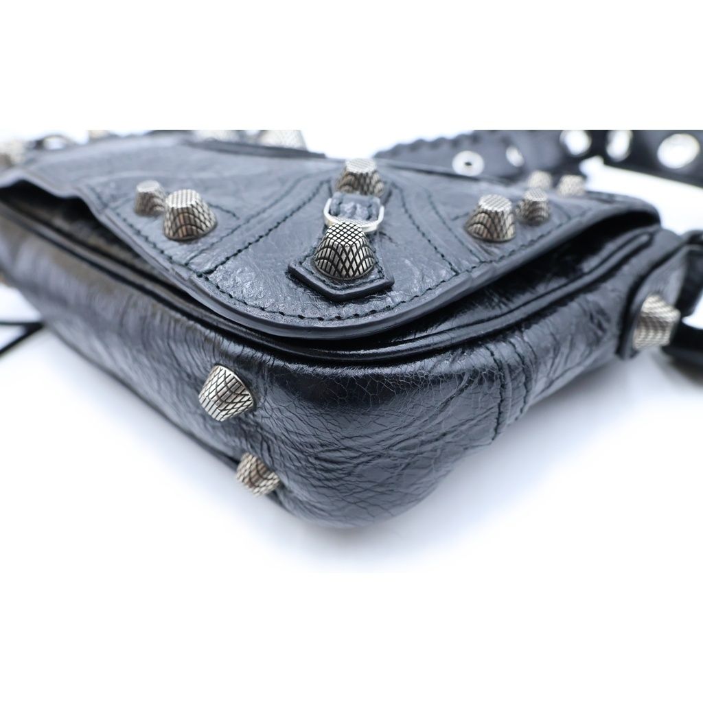 Balenciaga Le Cagole XS Shoulder Bag Black Leather Silver — view 5
